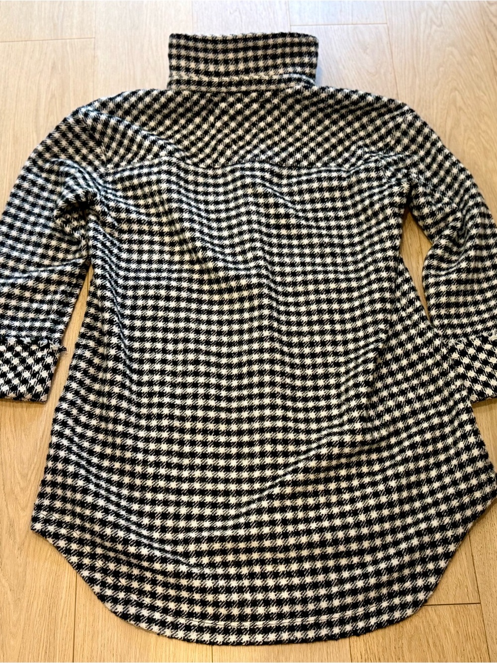 Free People We The Free Houndstooth Longline Shacket Jacket L NWT - Picture 7 of 10
